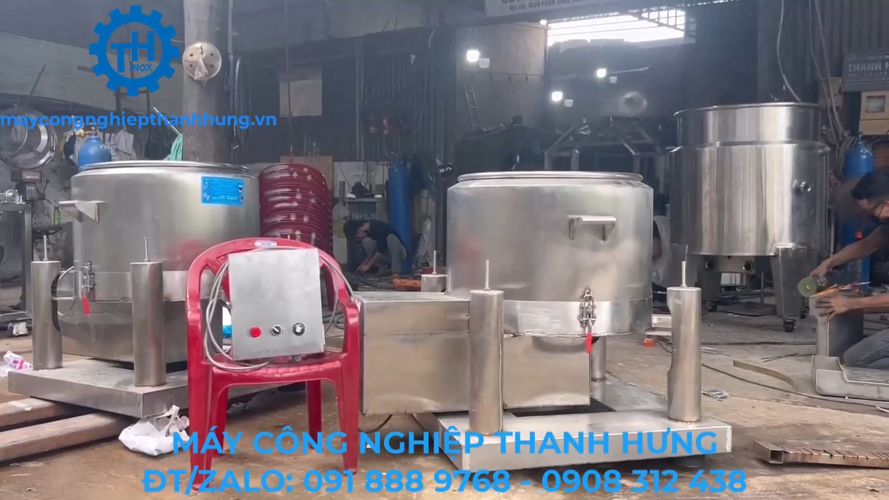 Máy vắt ly tâm công nghiệp 100L inox 304 dùng tách dầu hành phi và tách nước tỏi phi