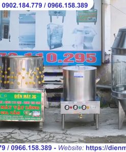 Combo nồi nhúng gà vịt dùng điện và máy vặt lông gà vịt