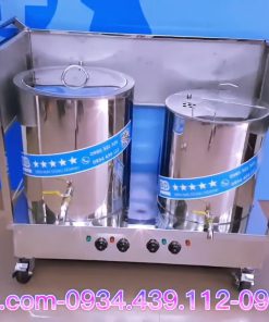 Bộ nồi nấu phở 50L và nồi nấu cháo 50L liền bàn inox 304