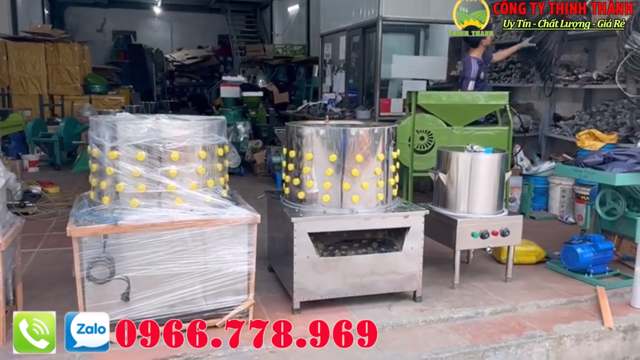 Máy vặt lông gà lông vịt đường kính 55 và 60 chuyên xử lý gia cầm siêu sạch