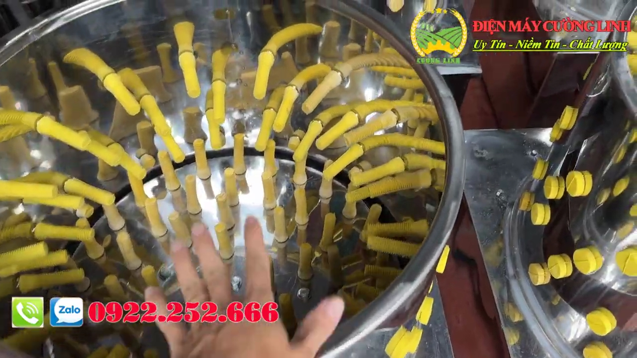Máy vặt lông gà vịt siêu sạch inox – lồng quay núm cao su tách lông gia cầm