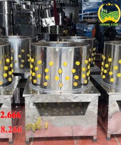 Máy vặt lông gà vịt siêu sạch inox – lồng quay núm cao su tách lông gia cầm
