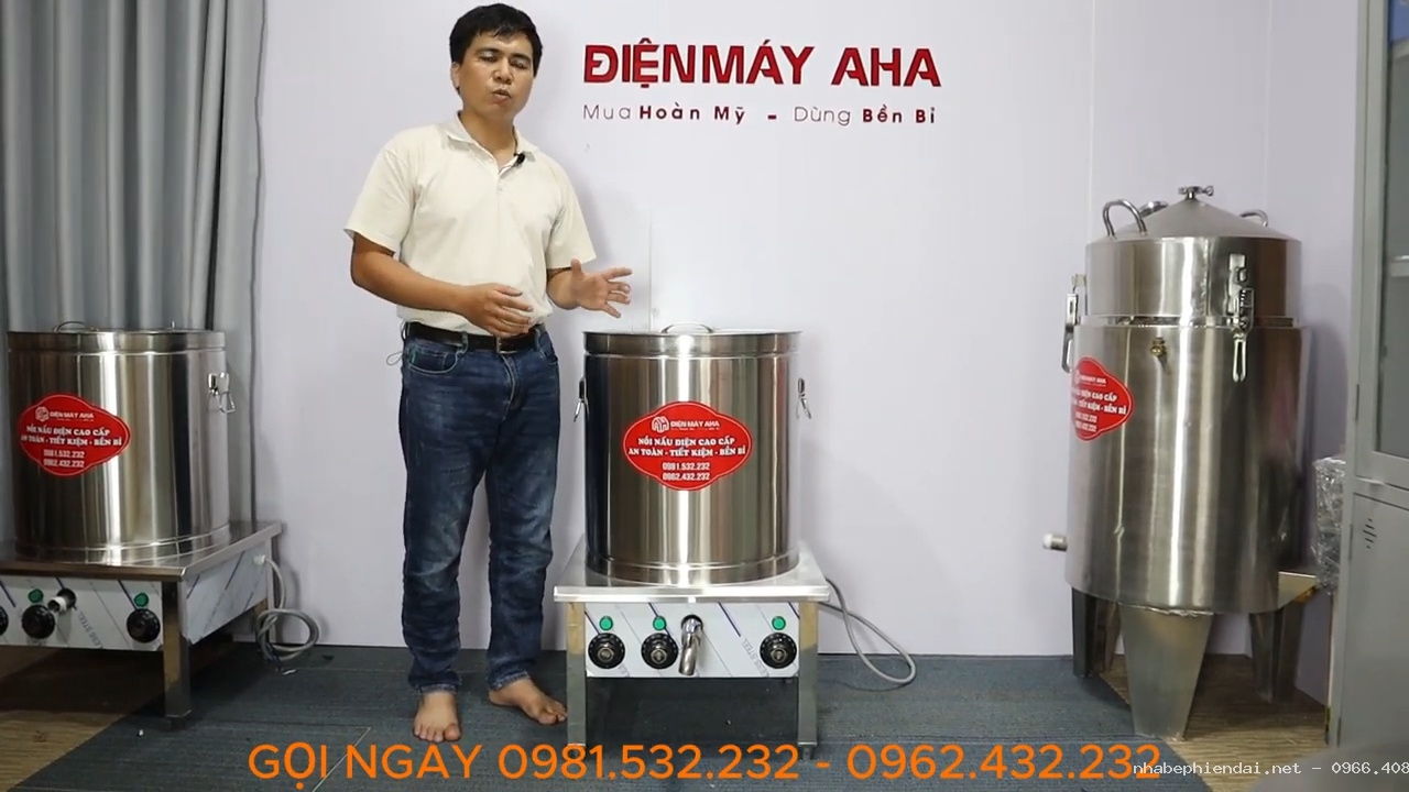 Hướng dẫn 4 bước dùng nồi nấu phở điện 80L dùng mâm nhiệt - Hình 1
