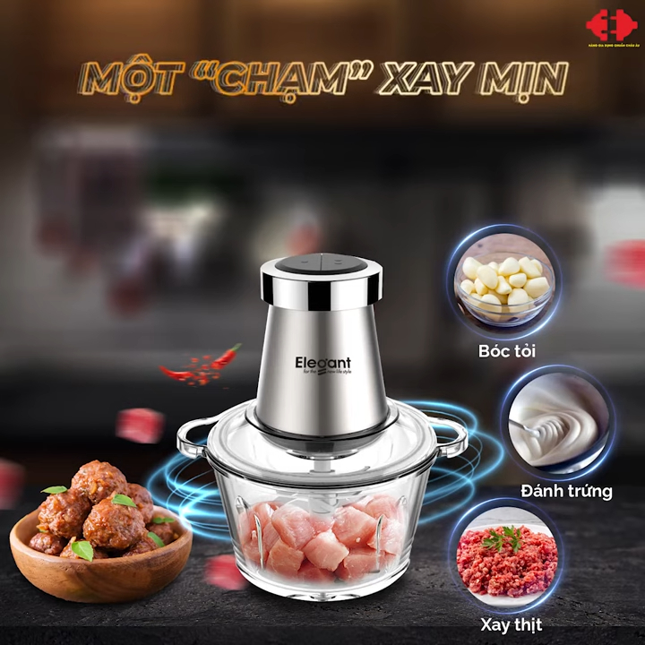 Máy xay thịt đa năng 3.1 ELEGANT nhập khẩu Đức – xử lý thịt, tỏi, trứng trong một thiết bị