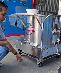 Nồi nấu đa năng 5 lớp 100L theo yêu cầu, tích hợp ngăn cách thủy và tủ điện rời