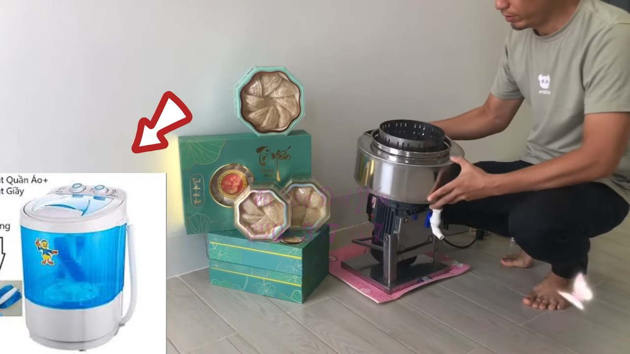 Máy vắt ly tâm (máy vắt yến ly tâm) nhỏ gọn phục vụ tách nước nguyên liệu