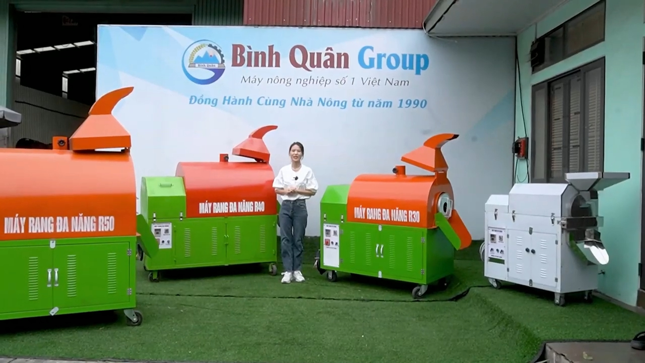 Máy rang hạt bằng điện tự động 3 pha dùng cho hạt khô và hạt nông sản