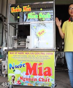 Xe Nước Mía Siêu Sạch Tủ Kính 3 Rulo Kim Cương