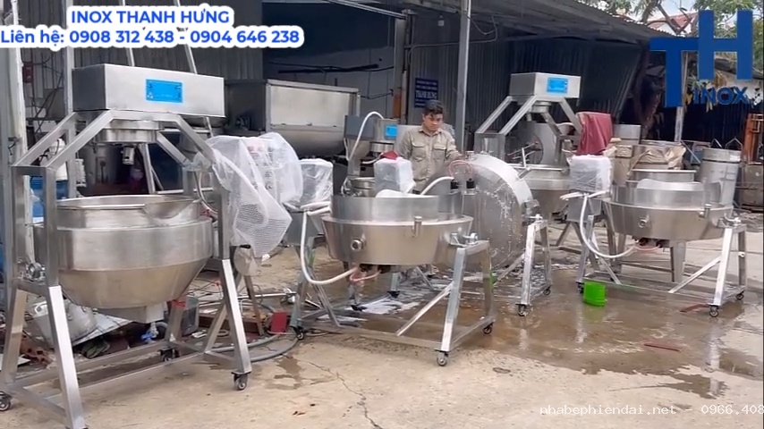 Chảo Xào Nhân Điện Gas 300L, Chảo Xào Nhân Siêu Công Nghiệp 1 Lớp Đun Gas