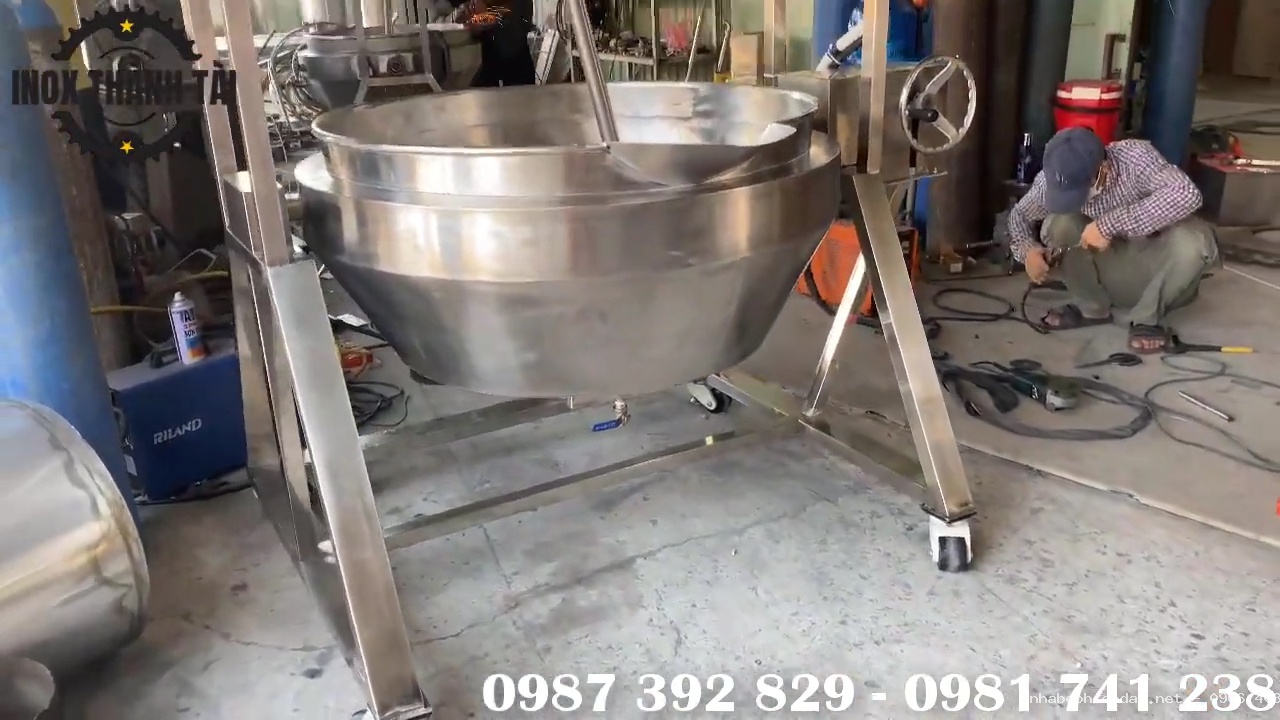 Chảo Xào Nhân Công Nghiệp – Chảo Sên Mứt Dừa Inox Dung Tích 100L, 150L, 200L