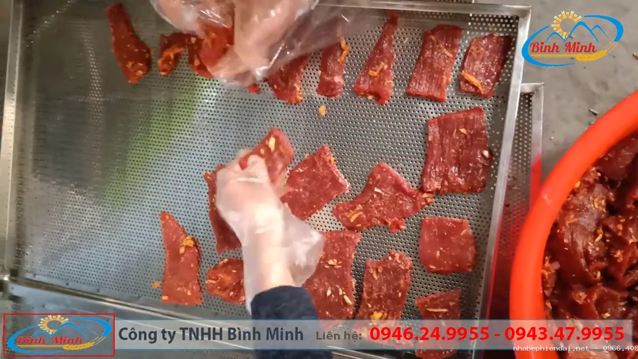 Sấy thịt bò khô bằng máy sấy thực phẩm đa năng
