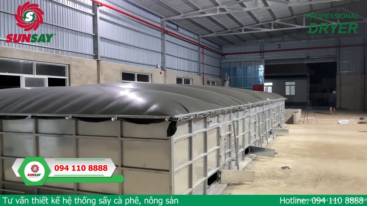 Lắp đặt hệ thống lò sấy cà phê nguyên hạt – dây chuyền sấy cà phê hạt thành cà phê nhân