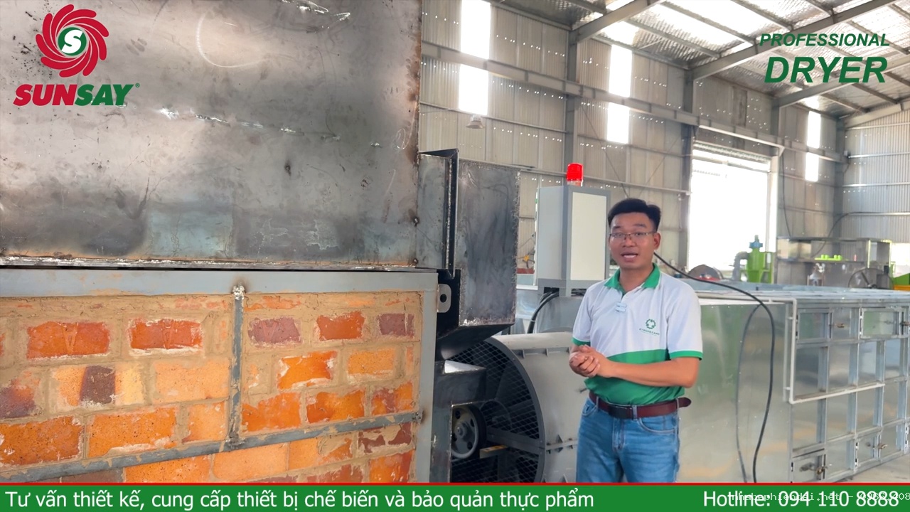 Máy sấy nông sản vĩ ngang đảo chiều gió lò đốt tự động