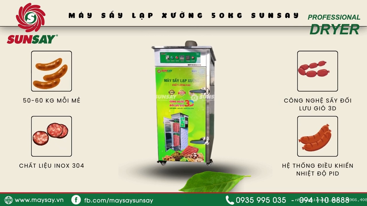 Top 3 Máy Sấy Lạp Xưởng Hiệu Quả cho Các Cơ Sở Chế Biến Tết