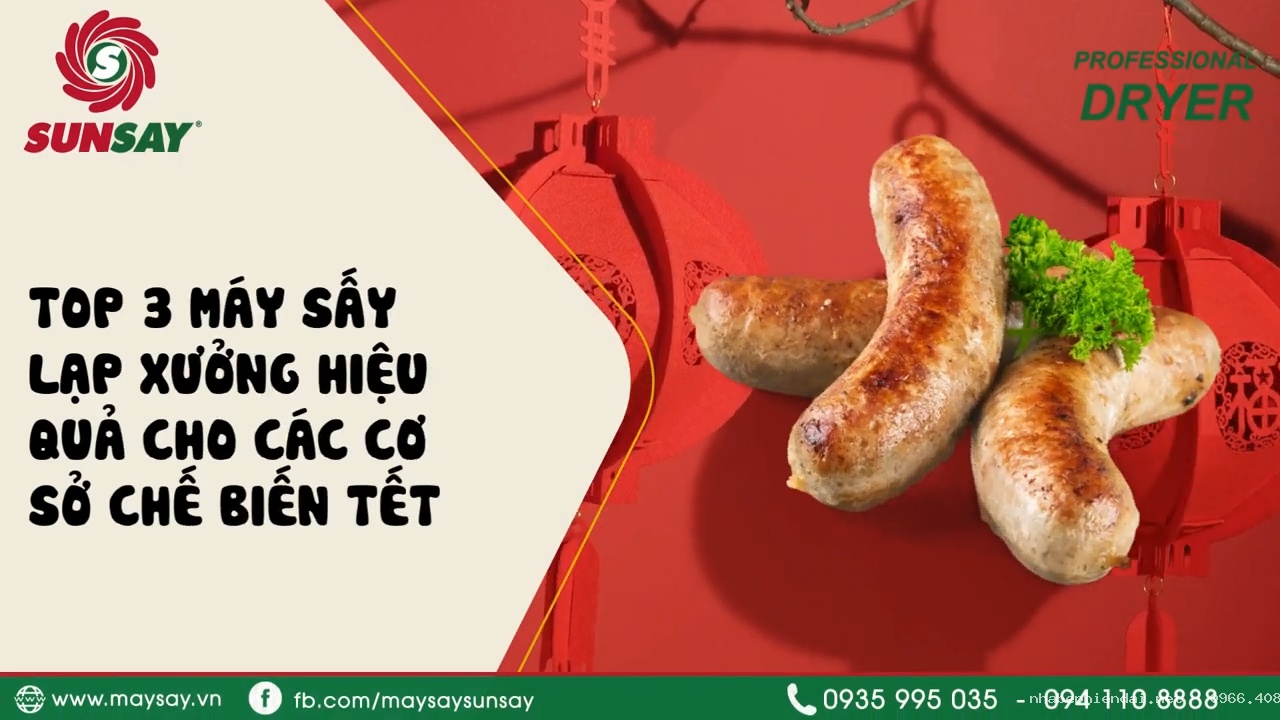 Top 3 Máy Sấy Lạp Xưởng Hiệu Quả cho Các Cơ Sở Chế Biến Tết