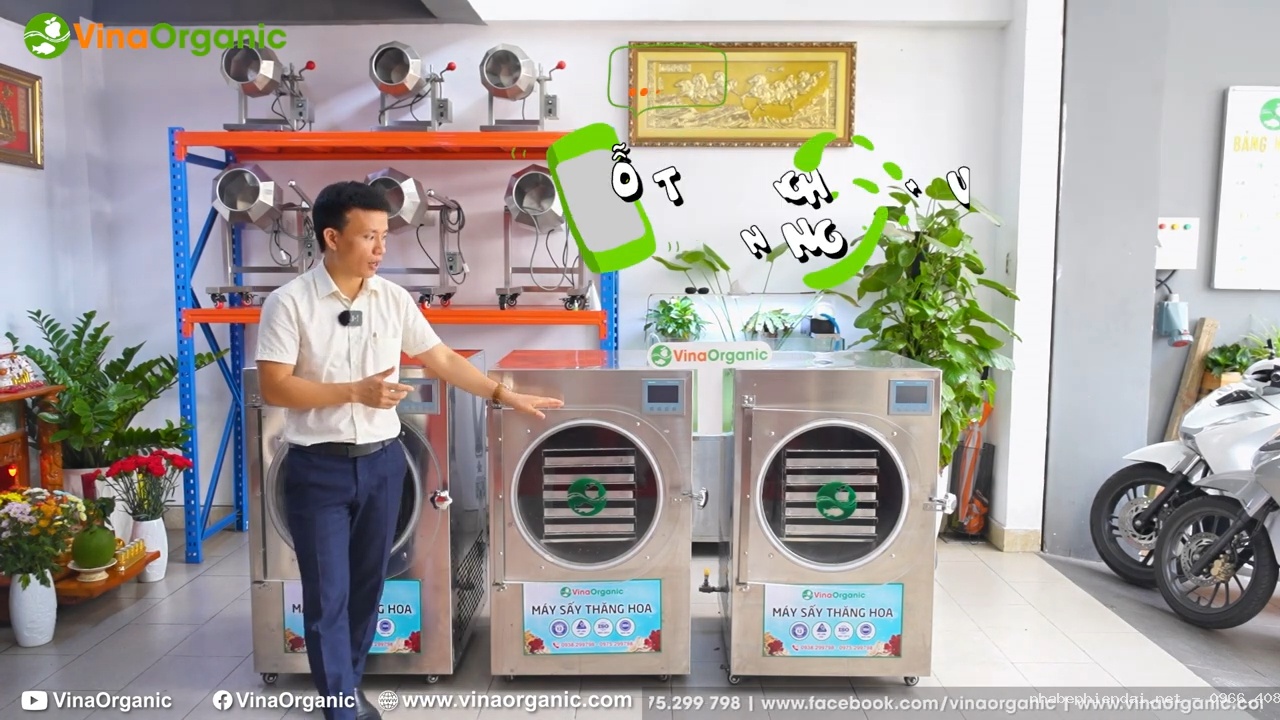 Máy Sấy Thăng Hoa Làm Sữa Chua Sấy, Sầu Riêng Sấy, Dâu Tây