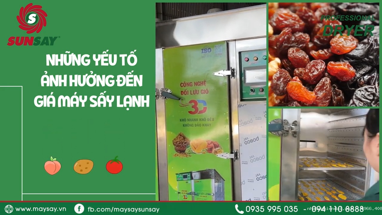 Giá máy sấy lạnh cho hoa quả xuất khẩu 2025