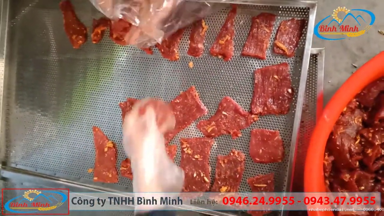 Sấy thịt bò khô ngon với máy sấy thực phẩm đa năng Bình Minh
