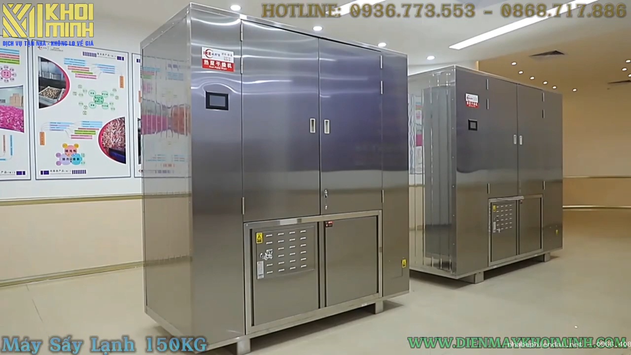 Máy sấy lạnh 150kg sấy khô hoa quả, thực phẩm nhanh chóng