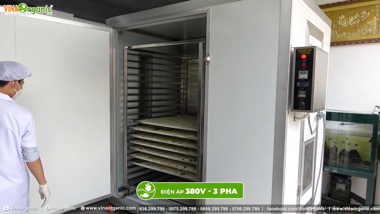 Máy sấy vỏ panel sấy cơm 20 khay inox 304 khay 1m x 1m