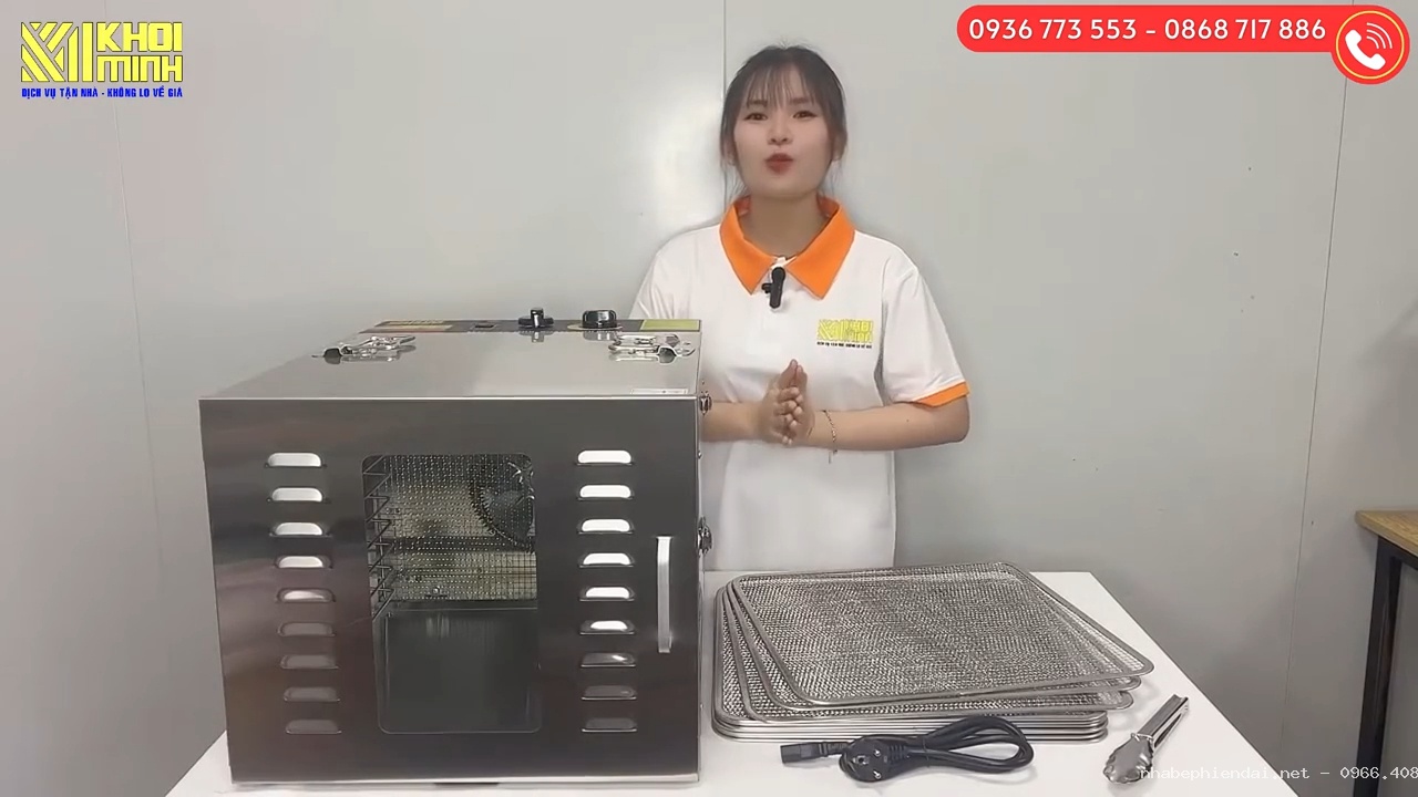 Máy sấy thực phẩm gia đình mini 10 khay inox 304 cao cấp không gỉ