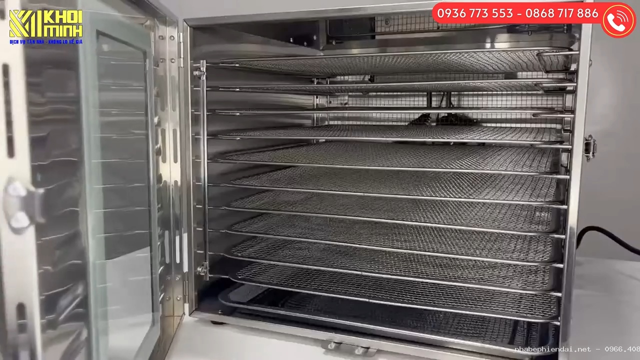 Máy sấy thực phẩm gia đình mini 10 khay inox 304 cao cấp không gỉ