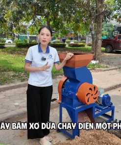 Máy băm xơ dừa B250 – giải pháp xử lý vỏ dừa chất cao như núi sau vườn