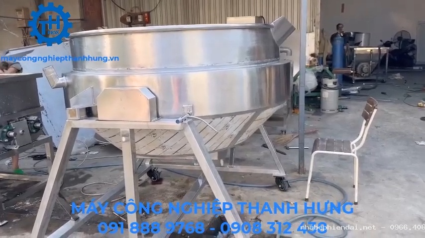 Chảo xào công nghiệp gia nhiệt dầu 800mm