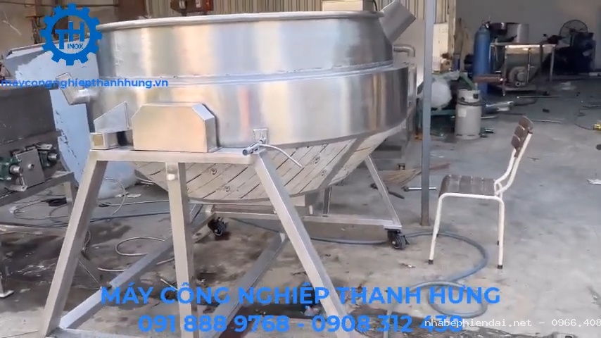 Chảo xào công nghiệp gia nhiệt dầu 800mm