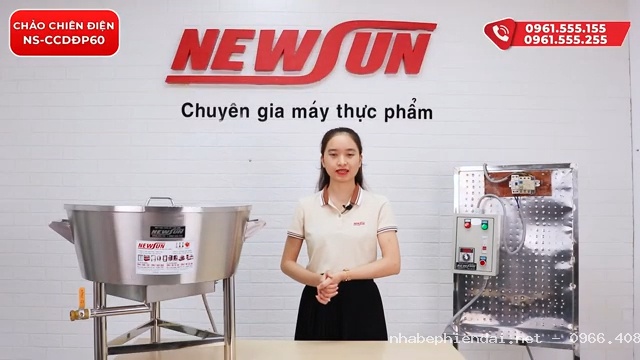 Chảo chiên điện công nghiệp siêu lớn vát lòng phi 80-60 cho bếp công nghiệp hiện đại