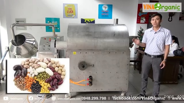 Máy rang hạt đa năng dùng gas đốt công suất rang ngũ cốc