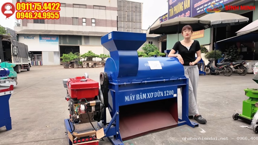 Máy băm xơ dừa B1200 cải tiến chi tiết mới nâng cao hiệu quả vận hành