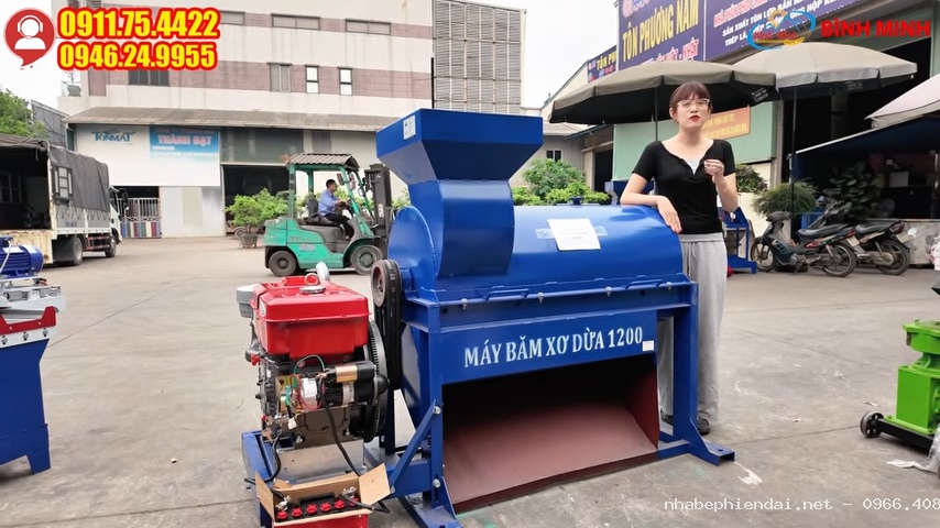 Máy băm xơ dừa B1200 cải tiến chi tiết mới nâng cao hiệu quả vận hành