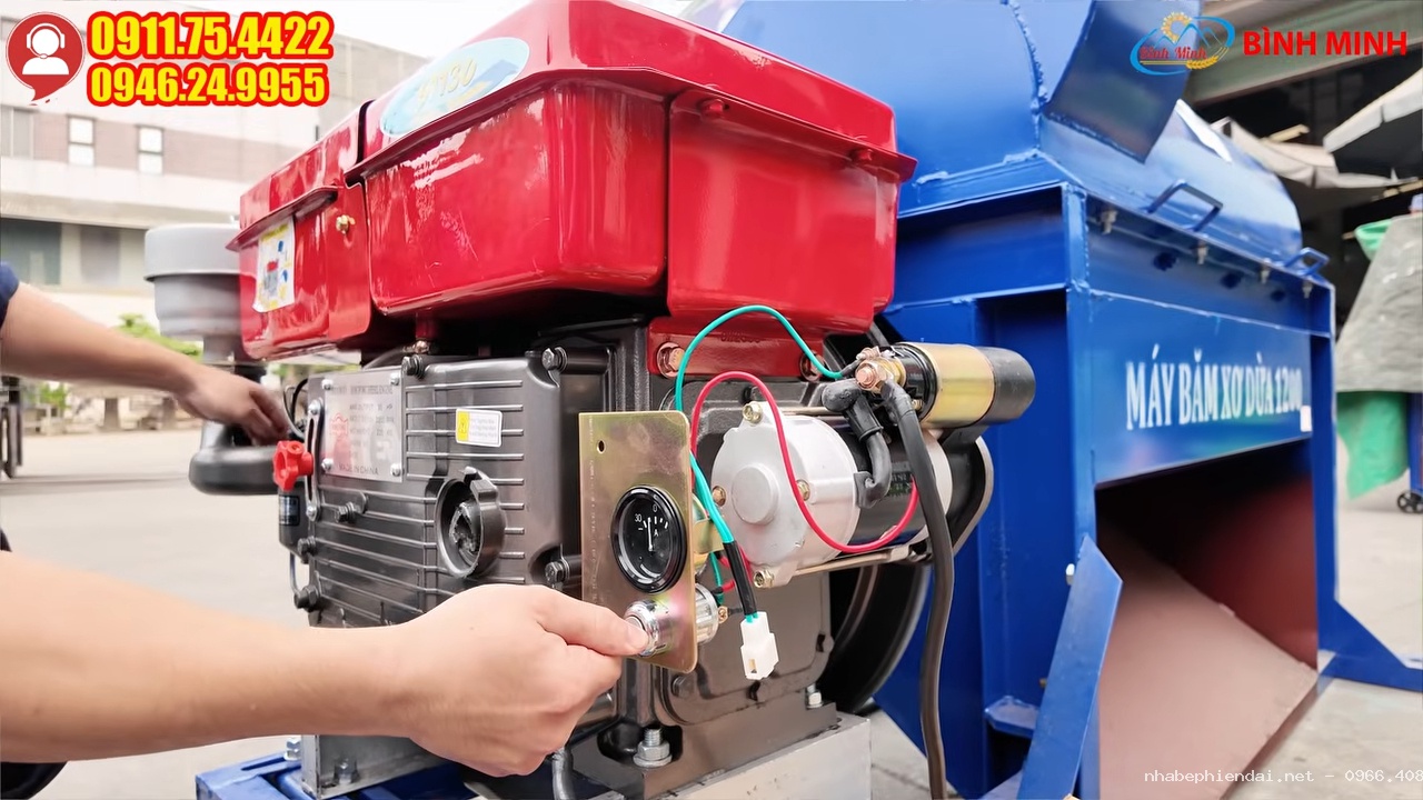 Máy băm xơ dừa B1200 cải tiến chi tiết mới nâng cao hiệu quả vận hành
