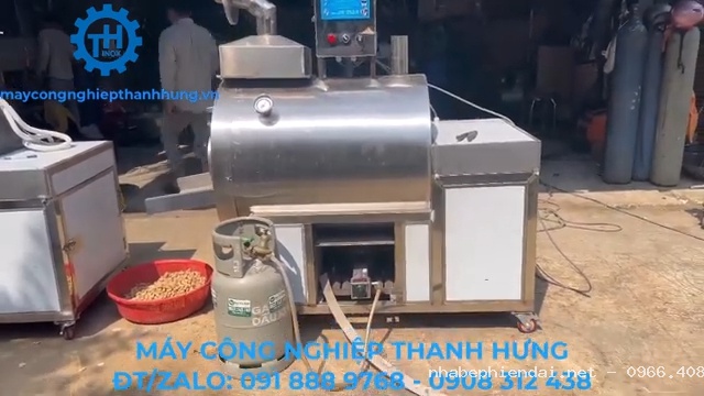 Máy rang hạt công nghiệp sử dụng điện, gas và than củi