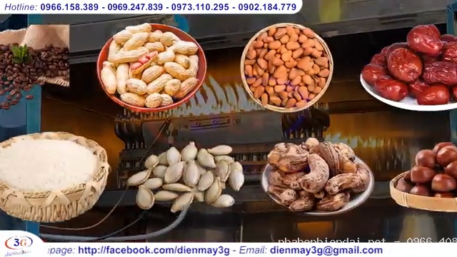 Máy rang hạt dẻ và máy rang hạt nông sản tự động