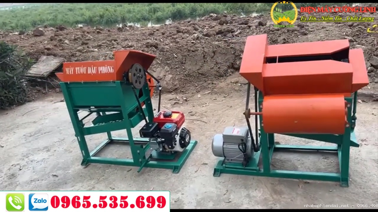 Máy tuốt đậu phộng lạc tươi cải tiến mới nhất