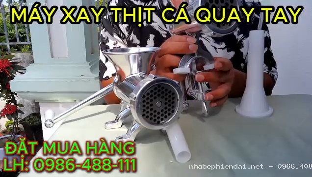 Máy xay thịt cá gia vị quay tay – cối xay thủ công dùng cho thịt, cá và gia vị