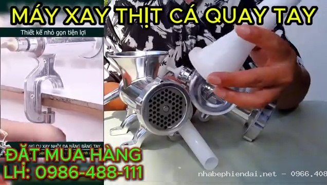 Máy xay thịt cá gia vị quay tay – cối xay thủ công dùng cho thịt, cá và gia vị