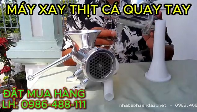 Máy xay thịt cá gia vị quay tay – cối xay thủ công dùng cho thịt, cá và gia vị