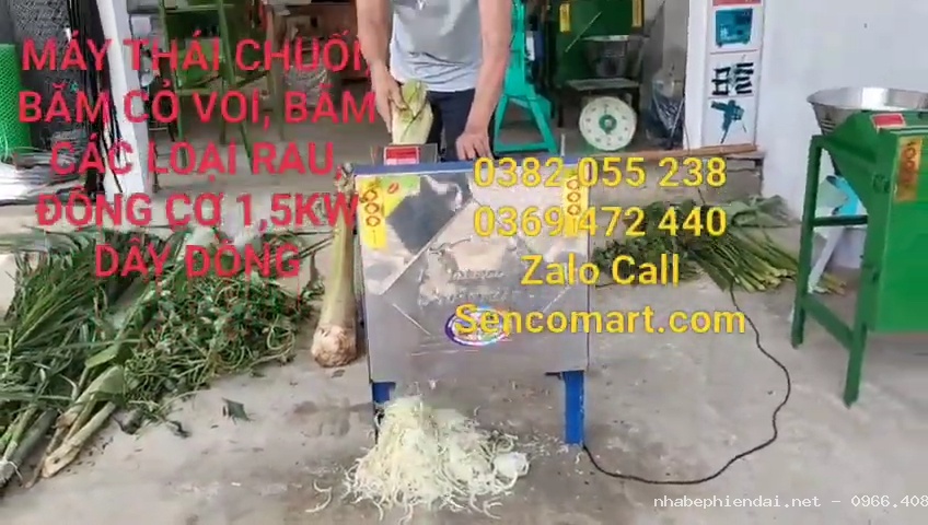 Máy băm cỏ voi Toàn Phát inox motor 1,5kW