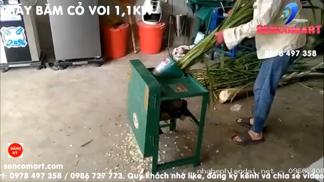 Máy Băm Cỏ Voi Băm Cây Mía Động Cơ 1,1kw (1,5HP) Trong Chăn Nuôi
