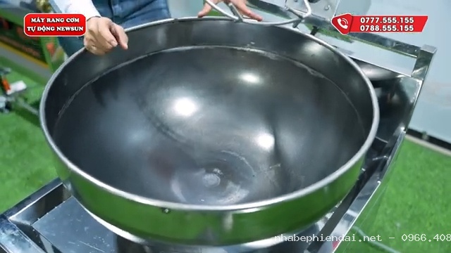 Máy rang cơm tự động inox 304 siêu bền, tiết kiệm công sức