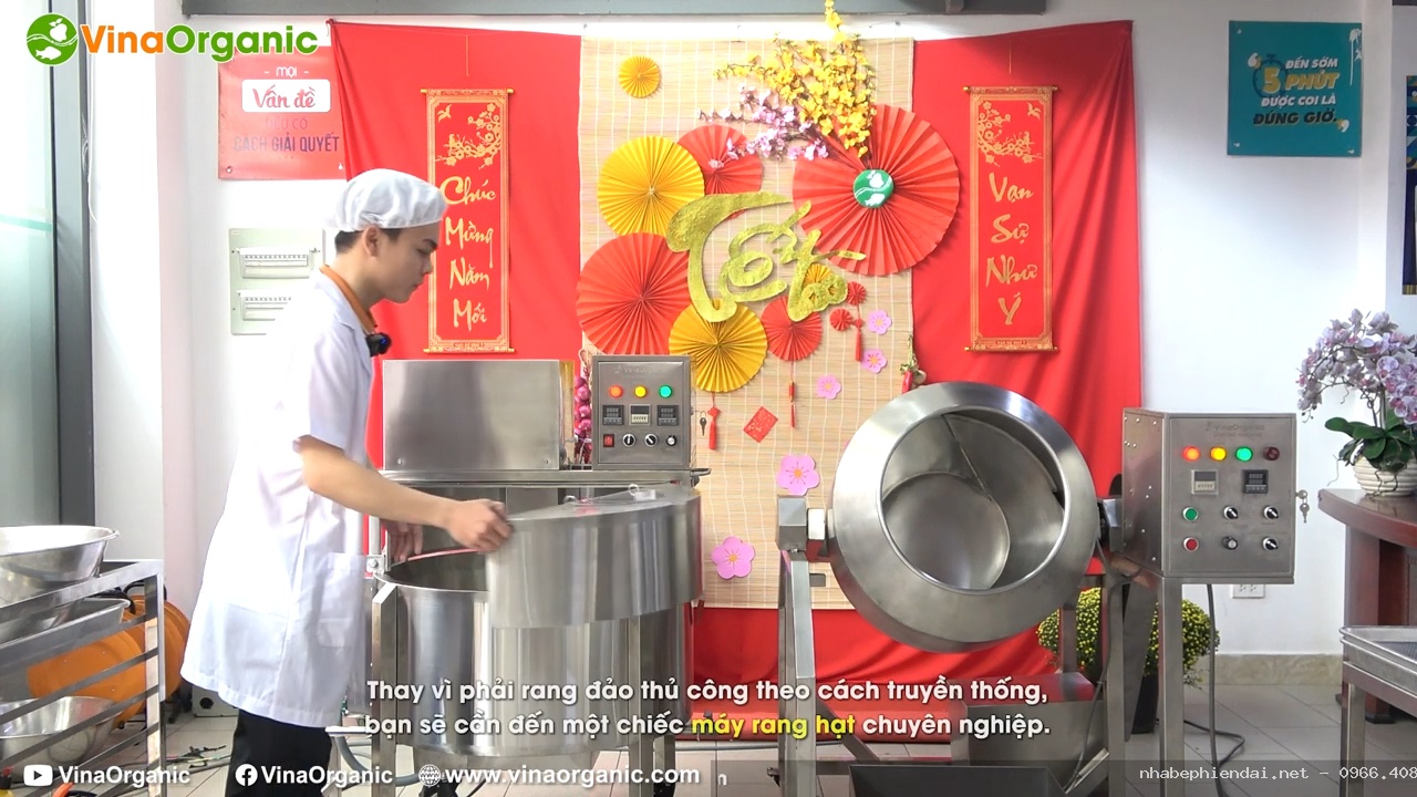 Máy rang đậu phộng caramel ngũ vị chuyên xử lý hạt phủ đường, hạt snack, hạt rang vị