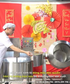 Máy rang đậu phộng caramel ngũ vị chuyên xử lý hạt phủ đường, hạt snack, hạt rang vị