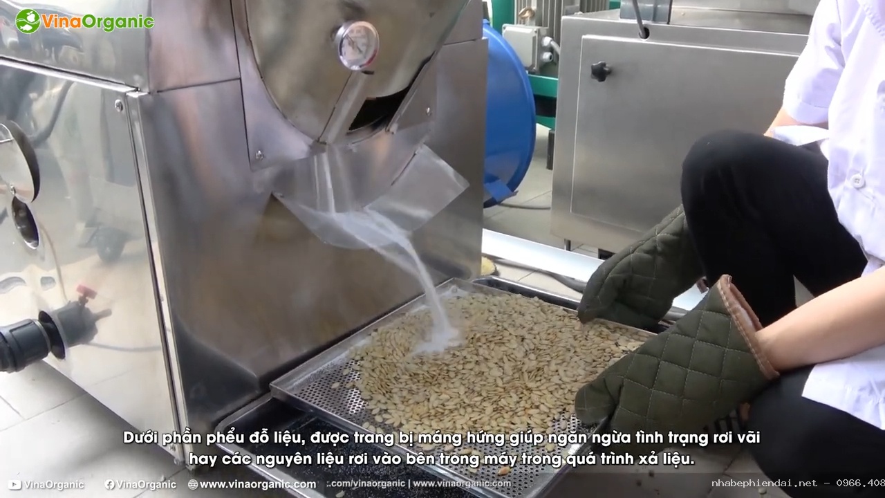 Máy rang hạt bí, máy rang ngũ cốc 10kg/mẻ