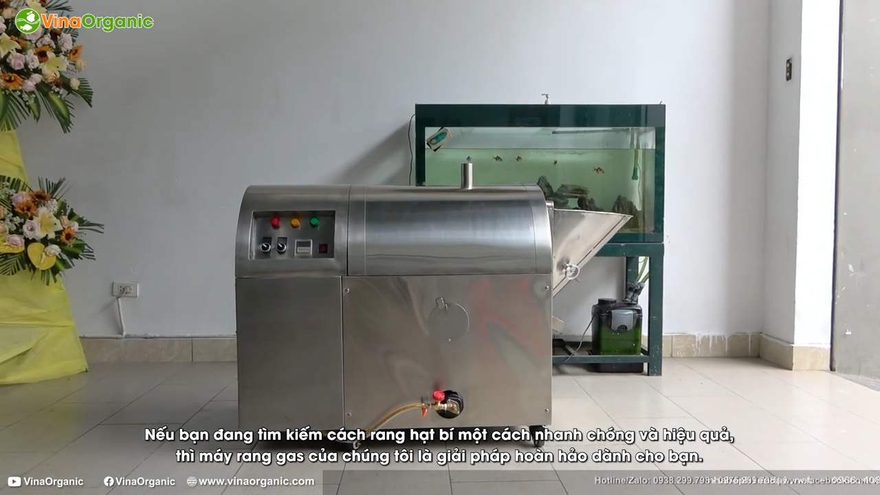 Máy rang hạt bí, máy rang ngũ cốc 10kg/mẻ