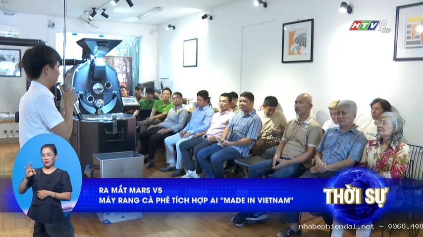 Máy rang cà phê AI điều nhiệt tự động