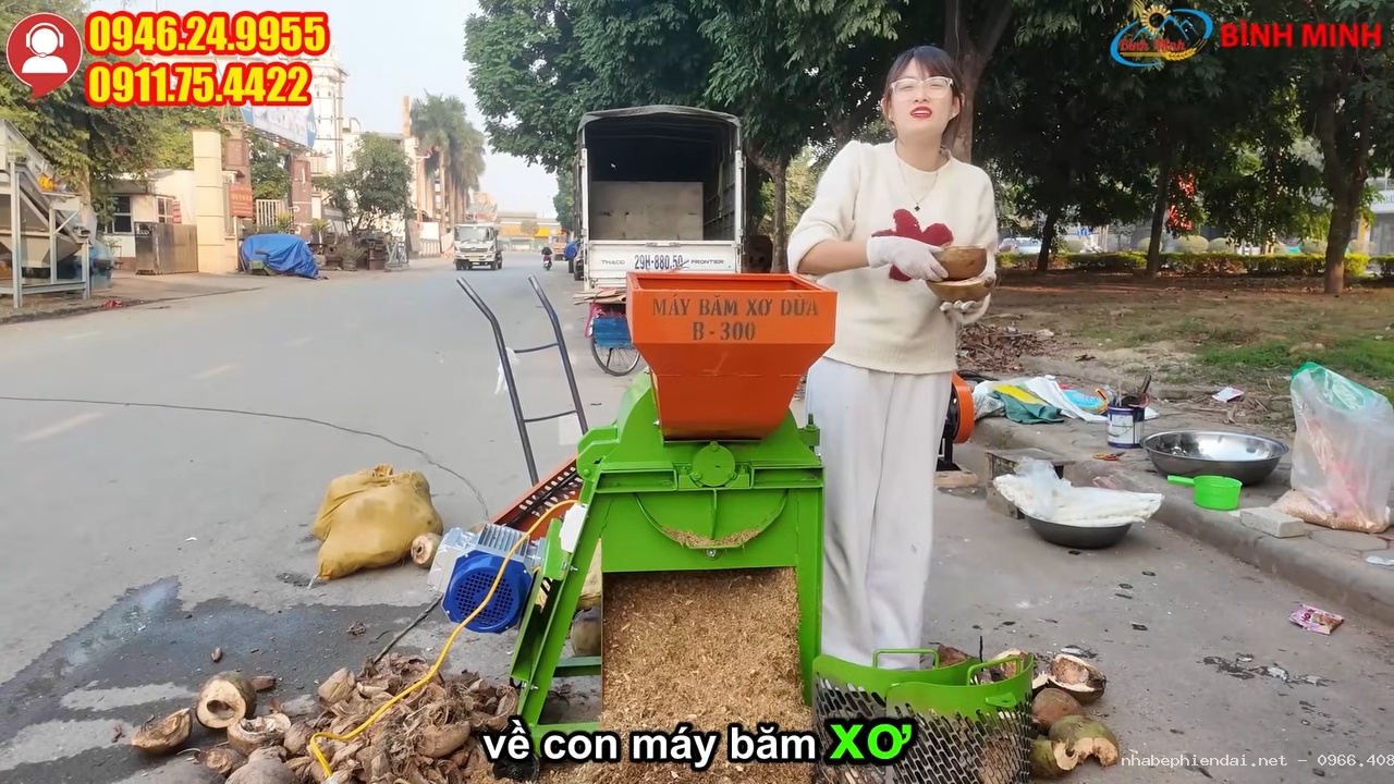 Máy Xay Xơ Dừa B300 Băm Vỏ Dừa Thành Mùn Dừa