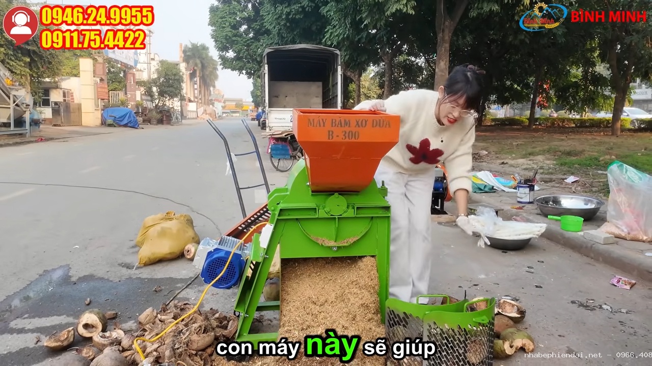 Máy Xay Xơ Dừa B300 Băm Vỏ Dừa Thành Mùn Dừa